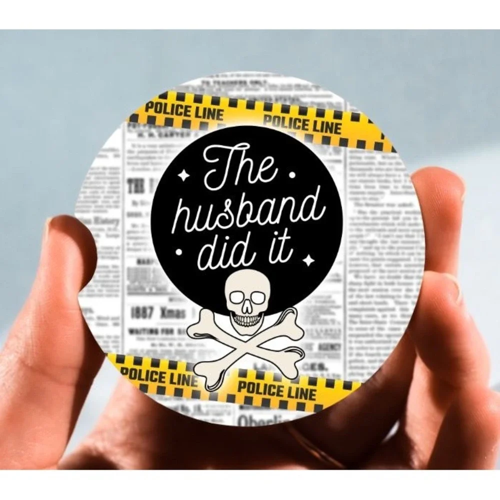 Set of 2 Car Coasters, The Husband‎ Did It Car Coaster, Neoprene Car Coaster